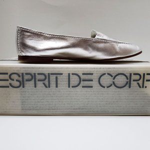 Esprit de Corp Women's Silver Leather Loafers 6.5B